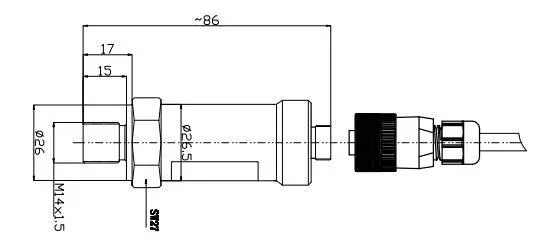 sensor cerâmico barométrico da pressão do sistema hidráulico de 20mA 10V 60MPa 0