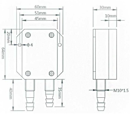 sensor da pressão diferencial de 5V 30kpa micro para o compressor de ar 0